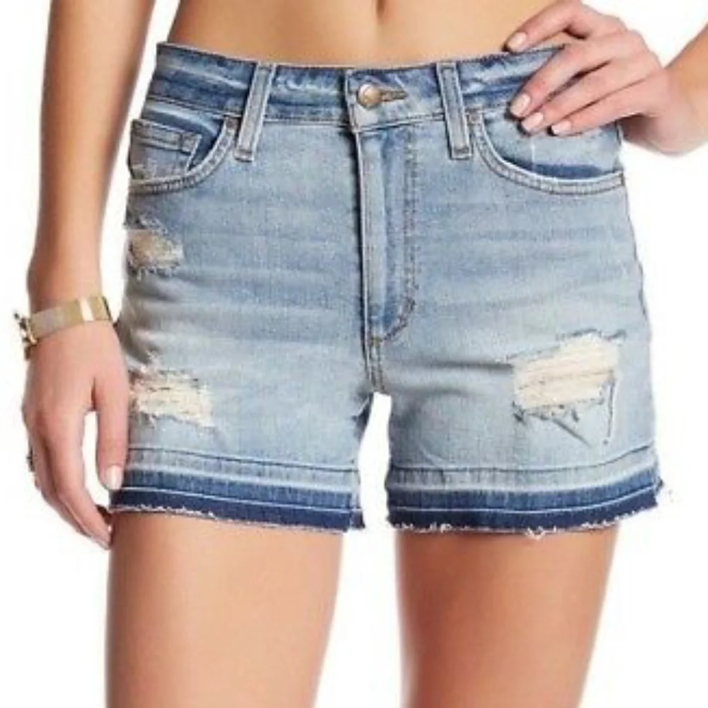 Joe's Alston Medium Wash Distressed Cut Off Denim Shorts • Size 25 🔴